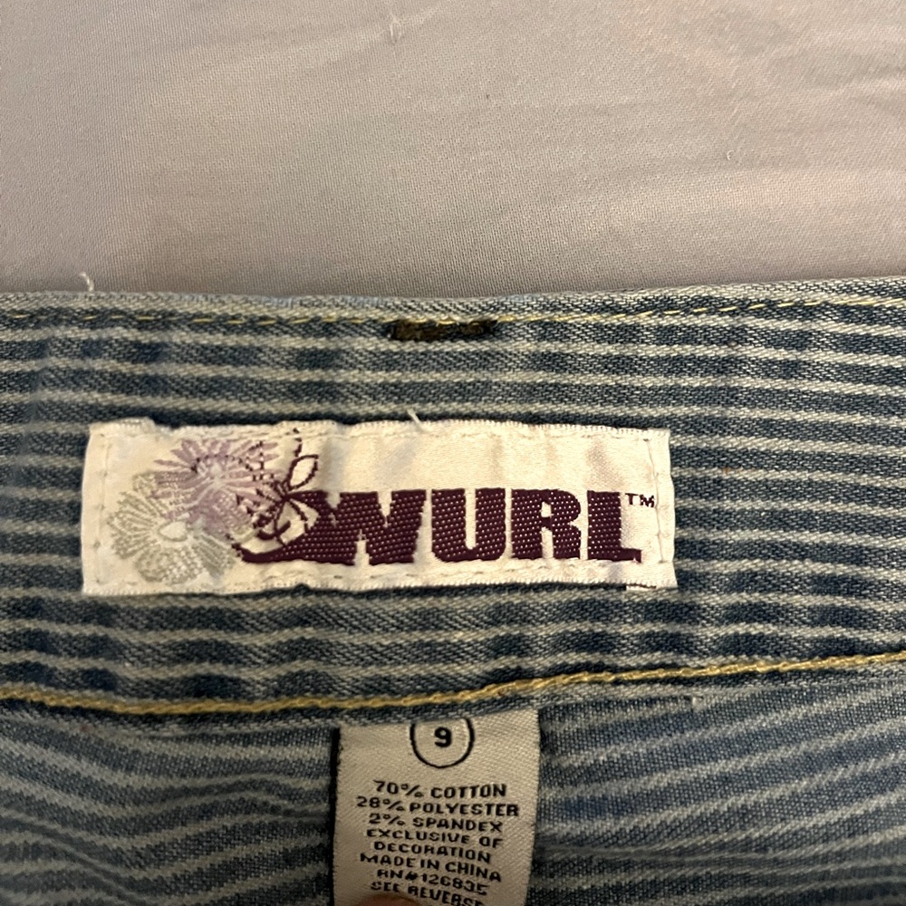 Mini Striped Jean Skirt. Size 9 but runs a little small.
